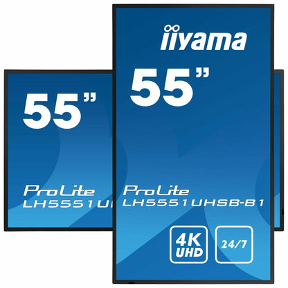 Iiyama ProLite LH5551UHSB-B1 55" IPS 4K UHD Professional 24/7 Digital Signage Display with Intel SDM Slot