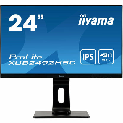 iiyama XUB2492HSC-B1 24" IPS LCD USB-C Display with 65W Charging and Height Adjustable Stand