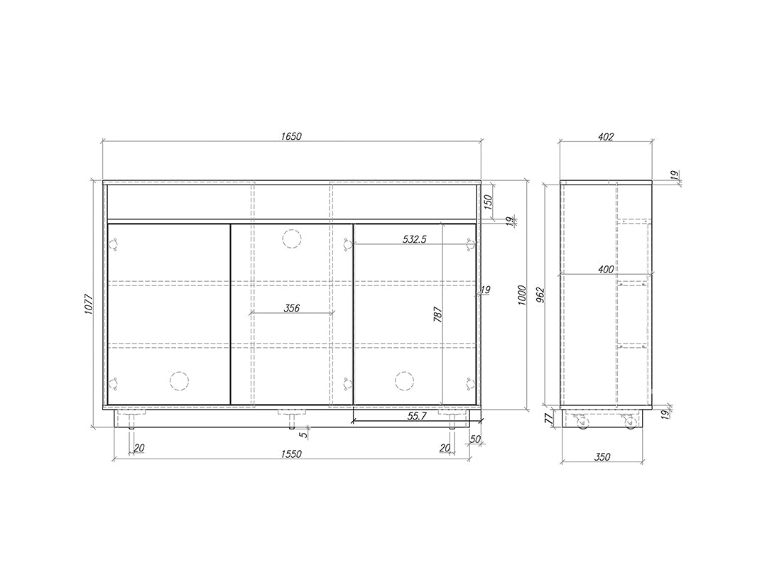 Multibrackets M AV-Cabinet TV-Lift 65" White