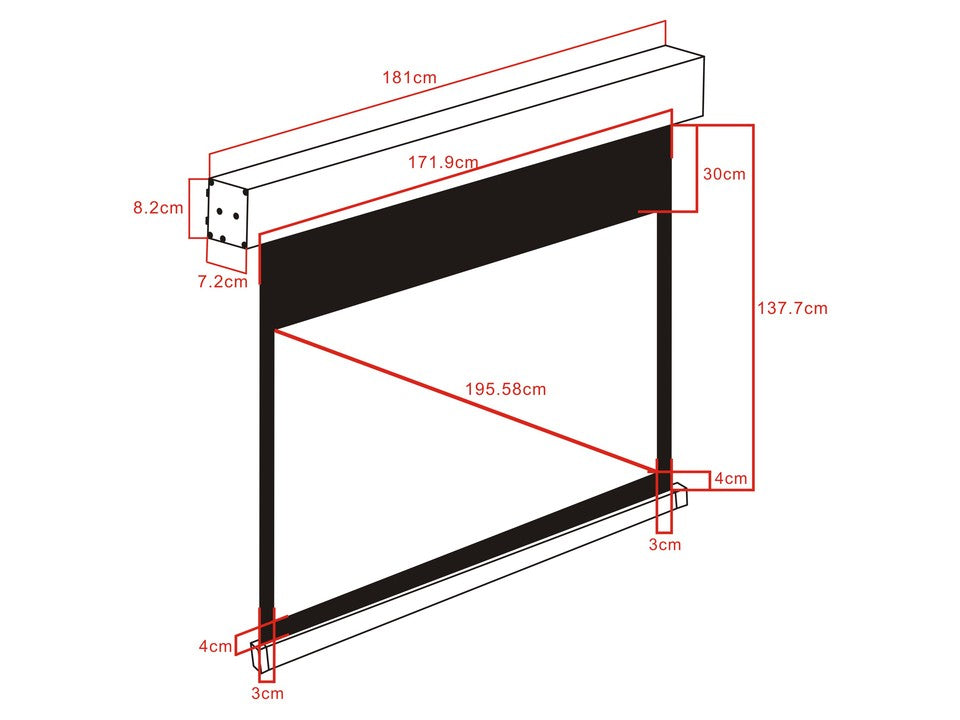 Multibrackets M 16:10 Motorized Projection Screen 165,9x103,7, 77"