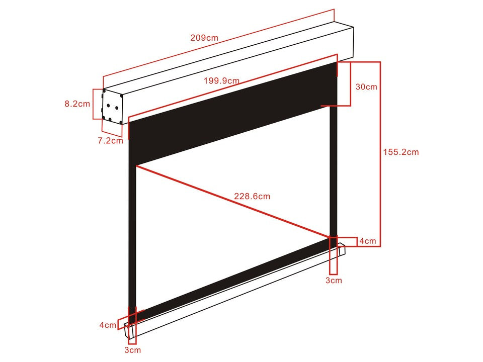 Multibrackets M 16:10 Motorized Projection Screen 193,9x121,2, Black 90"