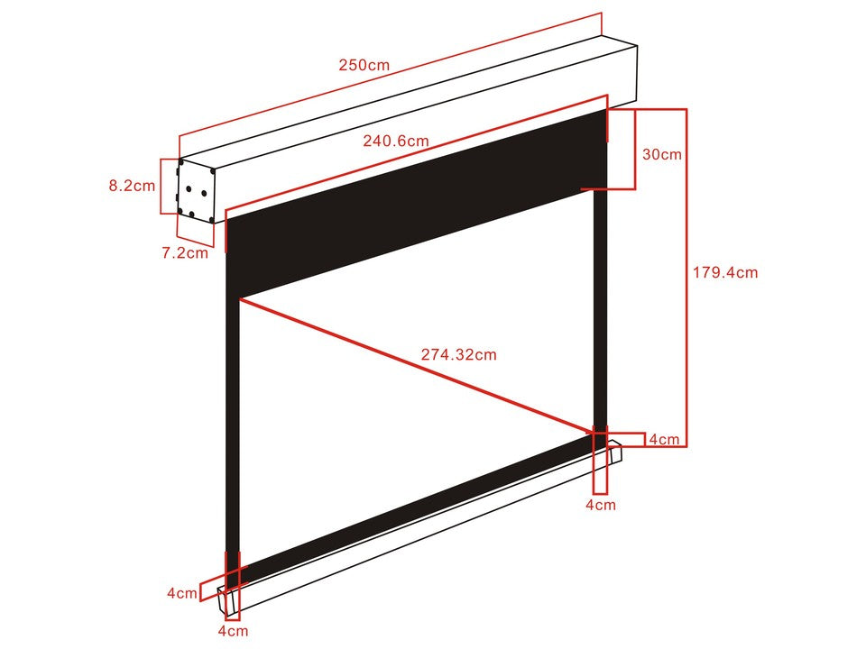 Multibrackets M 16:10 Motorized Projection Screen 232,6x145,4, 108"