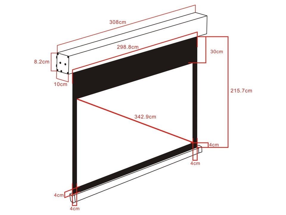 Multibrackets M 16:10 Motorized Projection Screen 290,8x181,7, Black 135"