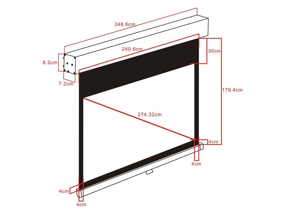 Multibrackets M 16:10 Manual Projection Screen 232,6x145,4, 108"