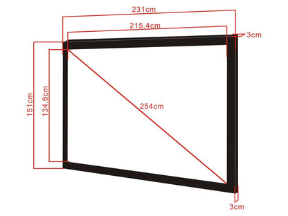 Multibrackets M 16:10 Framed Projection Screen 215,4x134,6, 100"