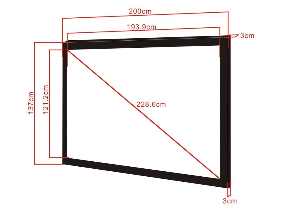 Multibrackets M 16:10 Framed Projection Screen 193,9x121,2, 90"