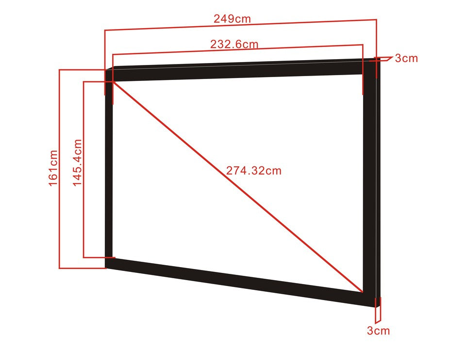 Multibrackets M 16:10 Framed Projection Screen 232,6x145,4, 108"