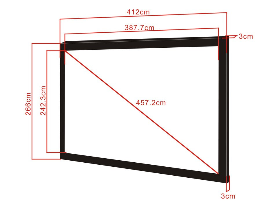 Multibrackets M 16:10 Framed Projection Screen 387,7x242,3, 180"