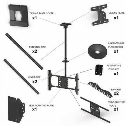 Multibrackets M Public Ceilingmount Large Single Black 3000