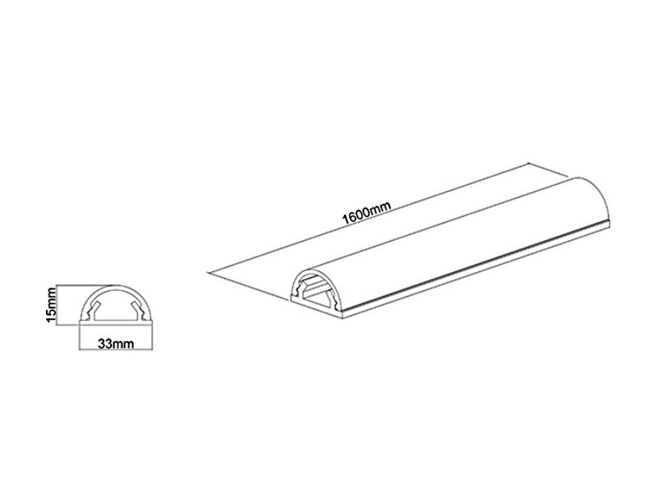 Multibrackets M Universal Cable Cover Black 33mm-W 1600-L