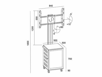 Multibrackets M Public Display Stand 180 Single MediaBox4 Black