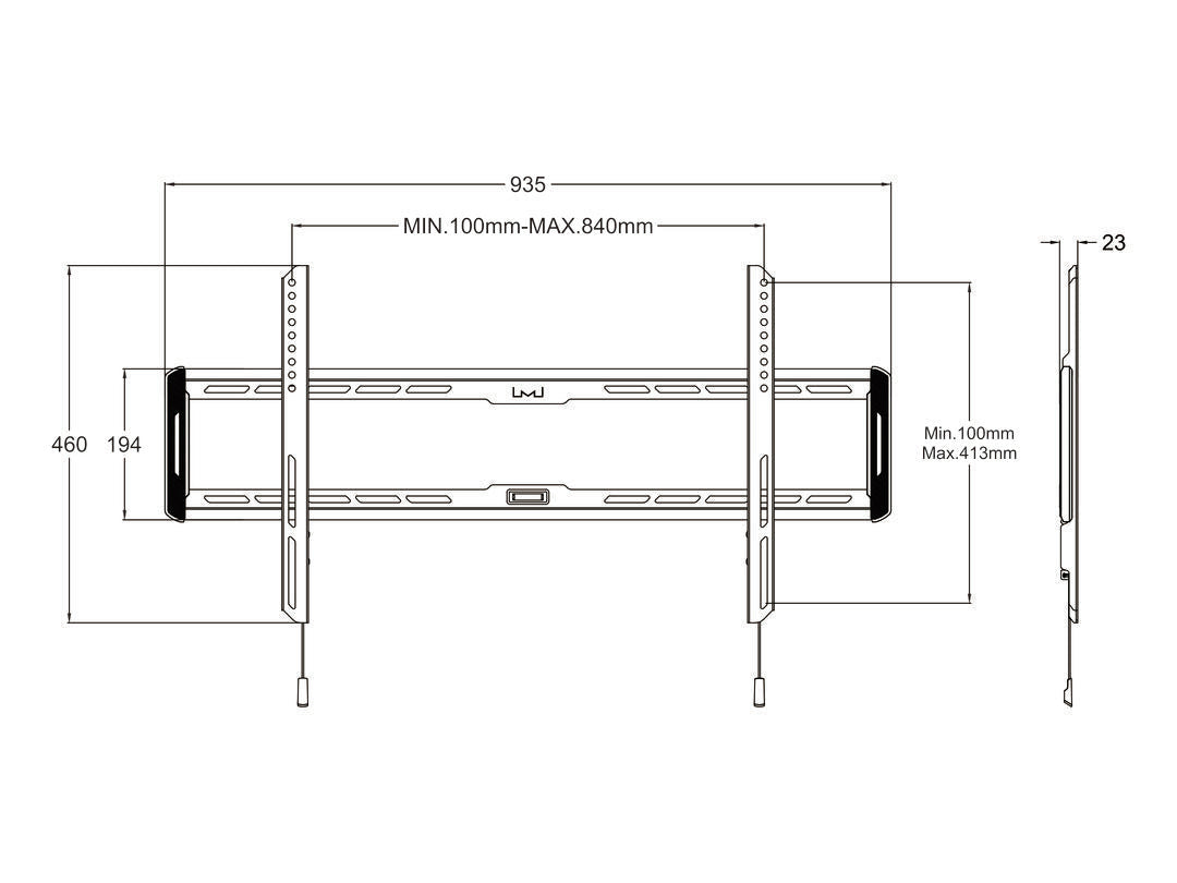 Multibrackets M Universal Wallmount Fixed Large Black