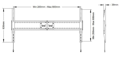 Multibrackets M Universal Fixed Wallmount SD MAX 800x600