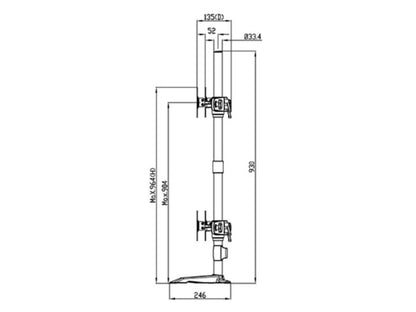 Multibrackets M VESA Desktopmount Triple Stand 24''-32'' Expansion Kit