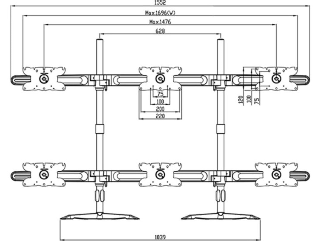 Multibrackets M VESA Desktopmount Triple Stand 24''-32'' Expansion Kit