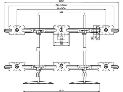 Multibrackets M VESA Desktopmount Triple Stand 24''-32'' Expansion Kit