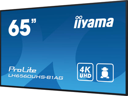 iiyama ProLite LH6560UHS-B1AG 65" 4K UHD professional digital signage display with advanced control and connectivity options