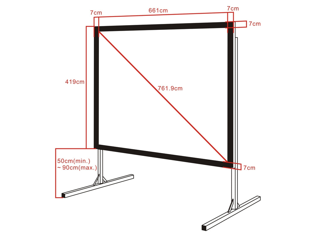 Multibrackets M Quick Fold Projection Screen, 16:10,646x404,300''