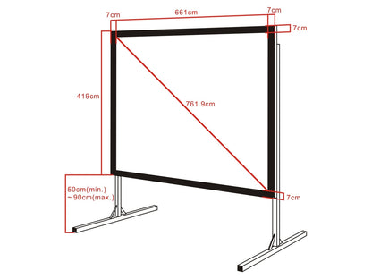 Multibrackets M Quick Fold Projection Screen, 16:10,646x404,300''