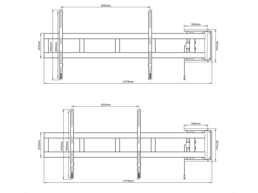 Multibrackets M Universal Swing Arm 180 Degrees x Large Black