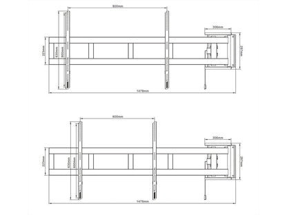 Multibrackets M Universal Swing Arm 180 Degrees x Large Black