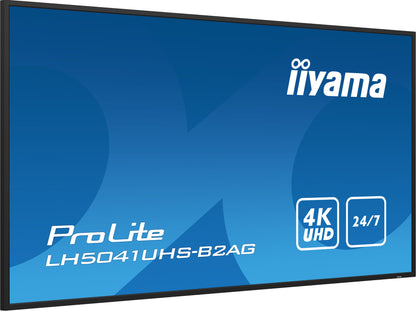 iiyama LH5041UHS-B2AG Signage Display Digital signage flat panel 127 cm (50") LCD 500 cd/m² 4K Ultra HD Black 24/7