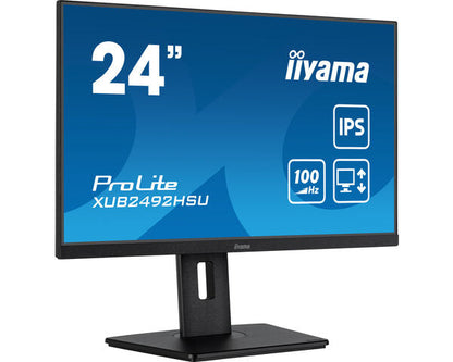 iiyama ProLite XUB2492HSU-B6 24" IPS 100Hz Full HD Display with Height Adjust Stand