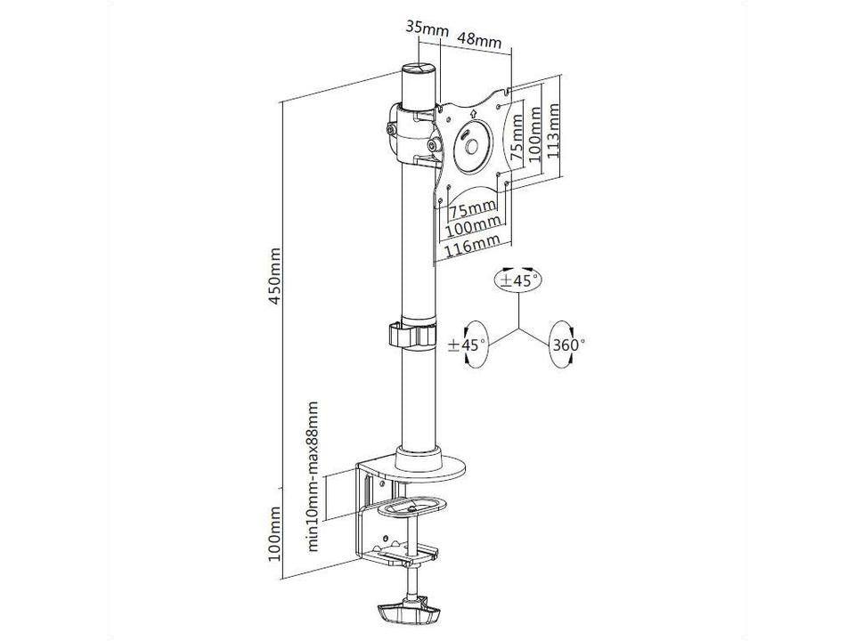 Multibrackets M Deskmount Basic Single