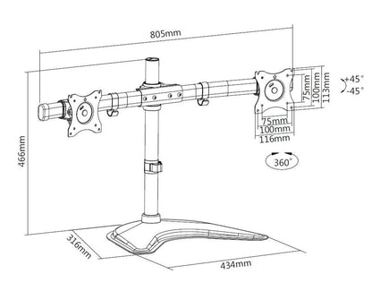 Multibrackets M Deskstand Basic Dual