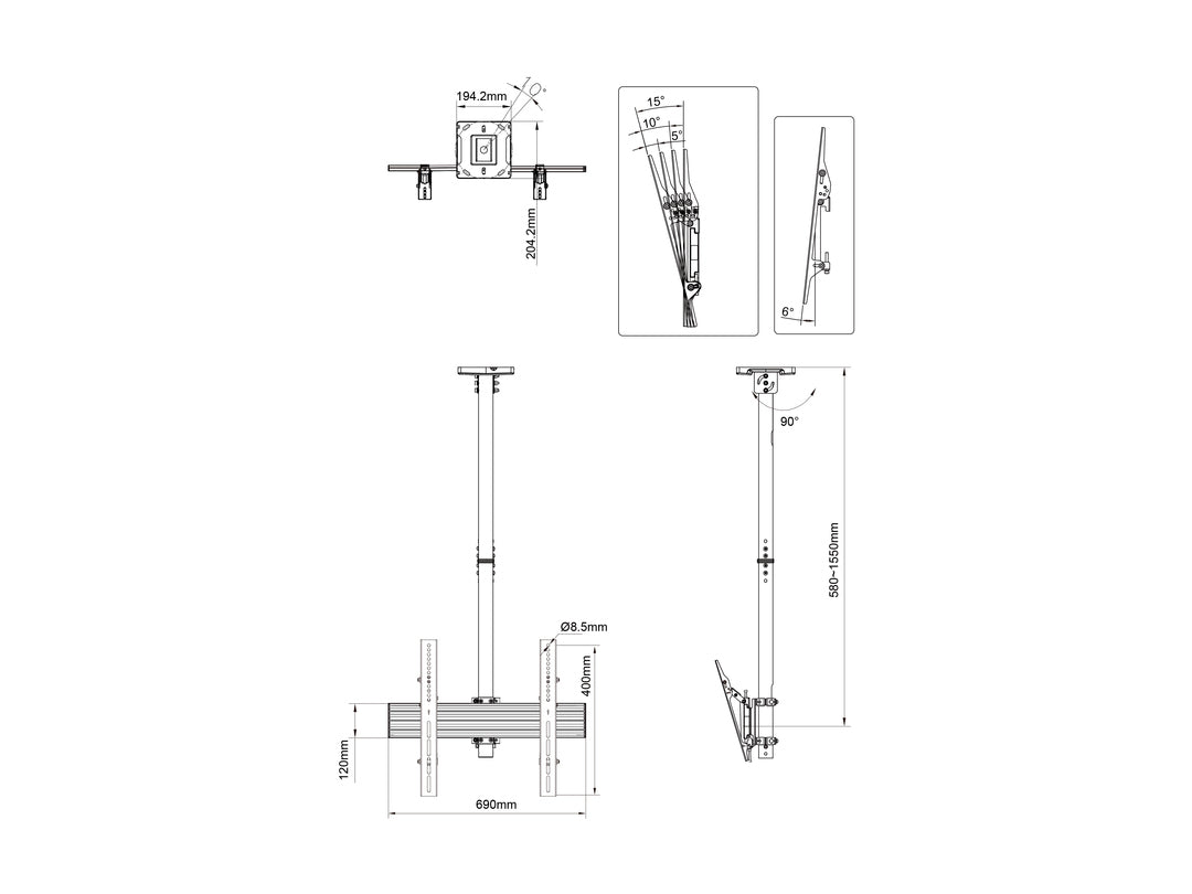 Multibrackets M Ceiling Mount Pro MBC1U