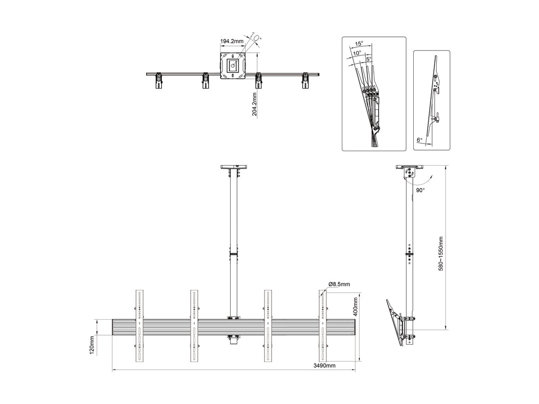 Multibrackets M Ceiling Mount Pro MBC2X1U