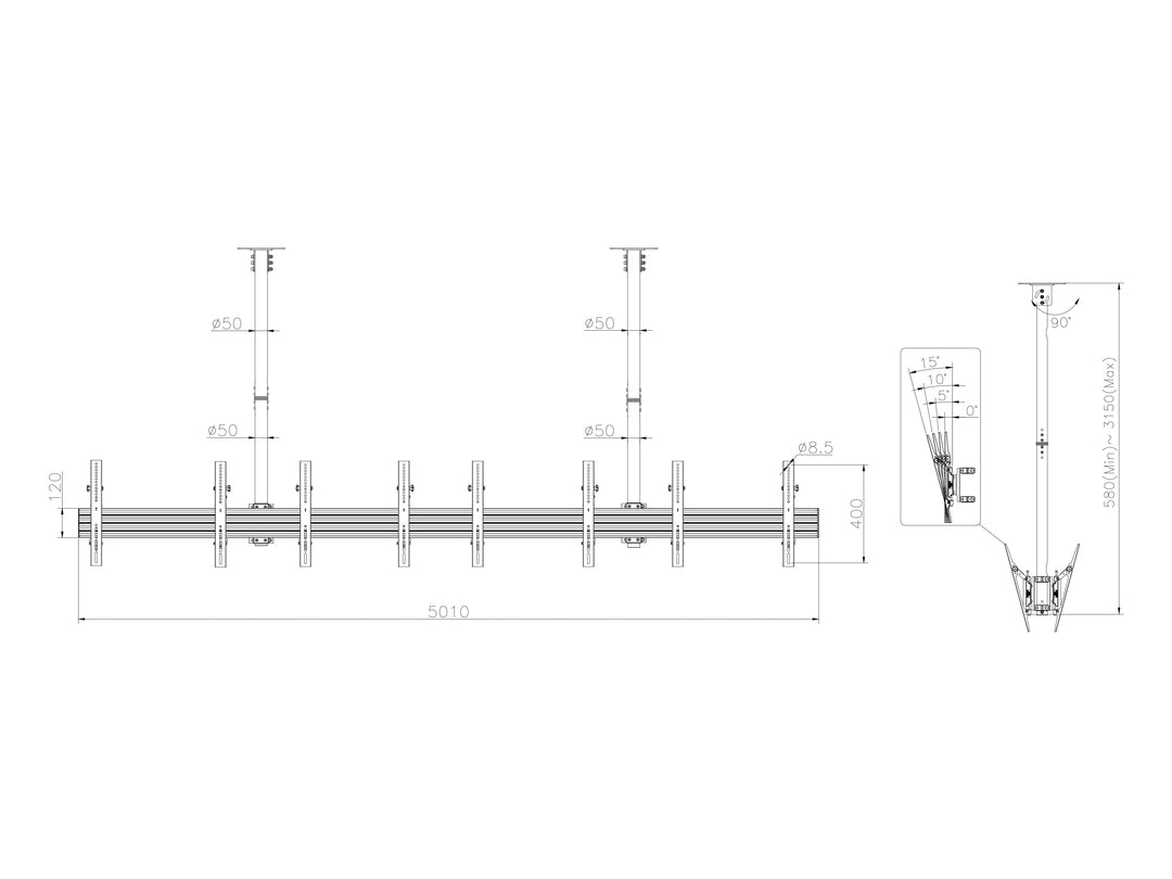 Multibrackets M Ceiling Mount Pro MBC4X1U2