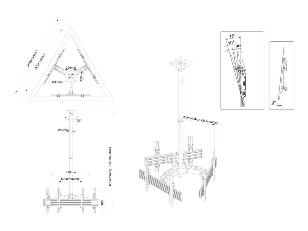 Multibrackets M Ceiling Mount Pro MBC3U