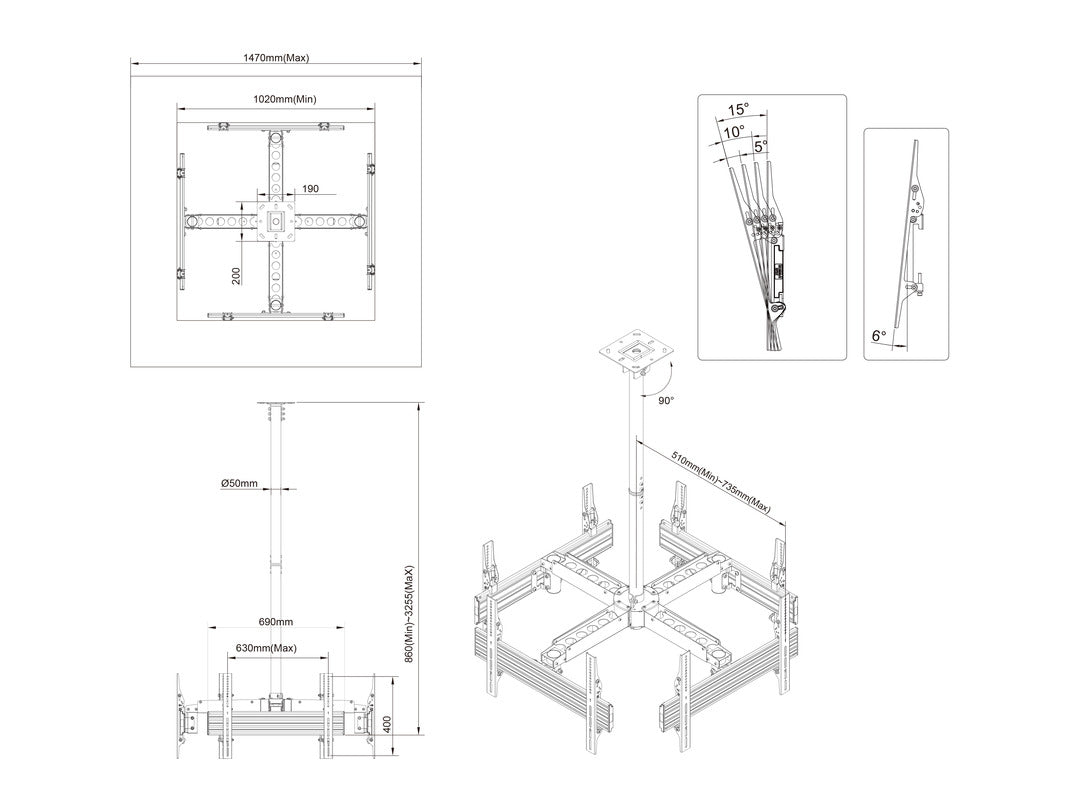 Multibrackets M Ceiling Mount Pro MBC4U