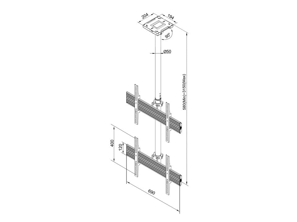 Multibrackets M Ceiling Mount Pro MBC2U