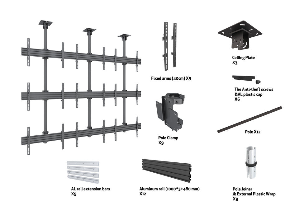 Multibrackets M Ceiling Mount Pro MBC3X3U