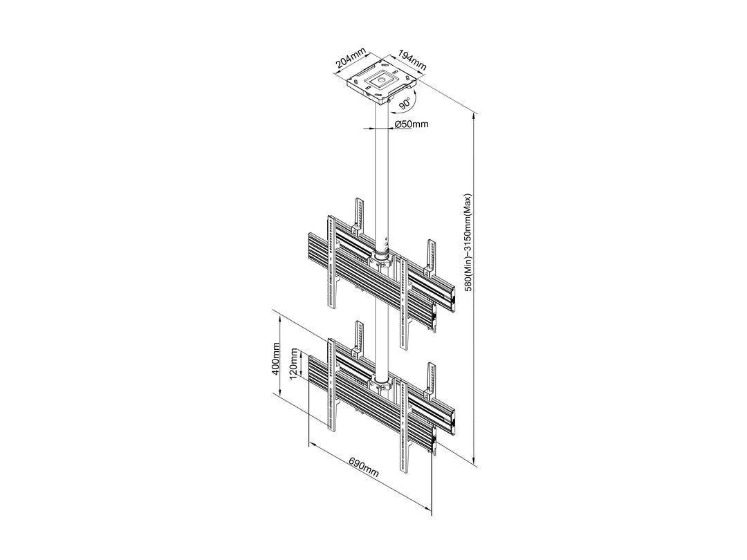 Multibrackets M Ceiling Mount Pro MBC2U2