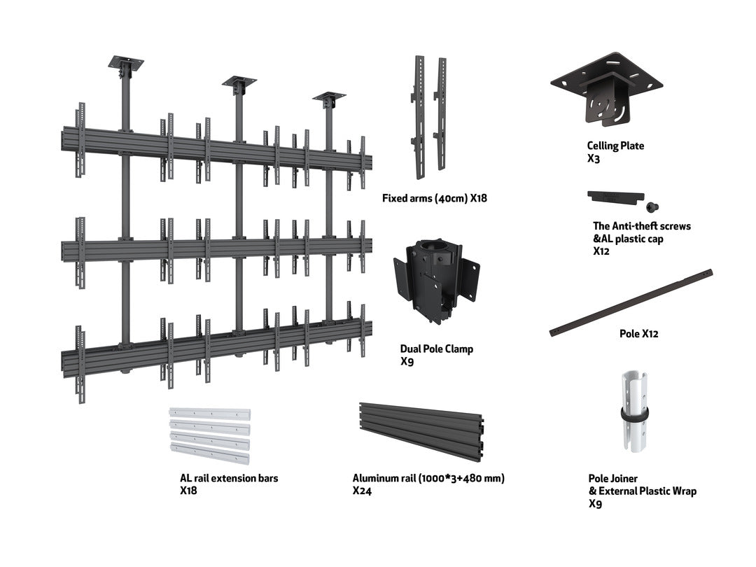 Multibrackets M Ceiling Mount Pro MBC3X3U2