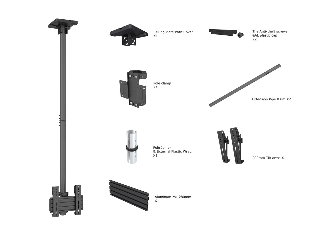 Multibrackets M Ceiling Mount Pro MBC1U, VESA 200