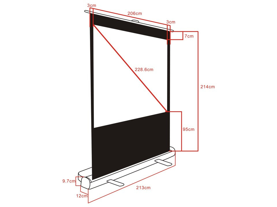 Multibrackets M 16:9 Portable Projection Screen 200x112, 90"