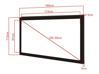 Multibrackets M 16:9 Framed Projection Screen 172x97, 77"