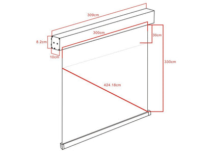 Multibrackets M 1:1 Motorized Projection Screen 300x300, 167" White Edition