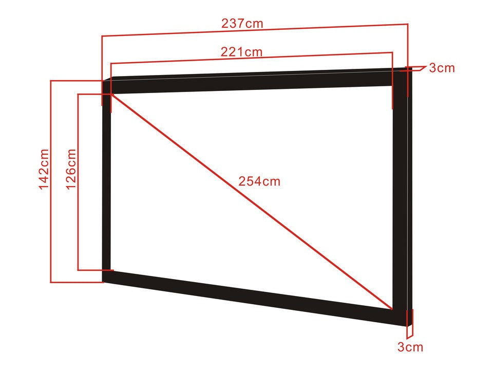 Multibrackets M 16:9 Framed Projection Screen 221x126, 100"