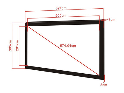 Multibrackets M 16:9 Framed Projection Screen 500x281, 226"