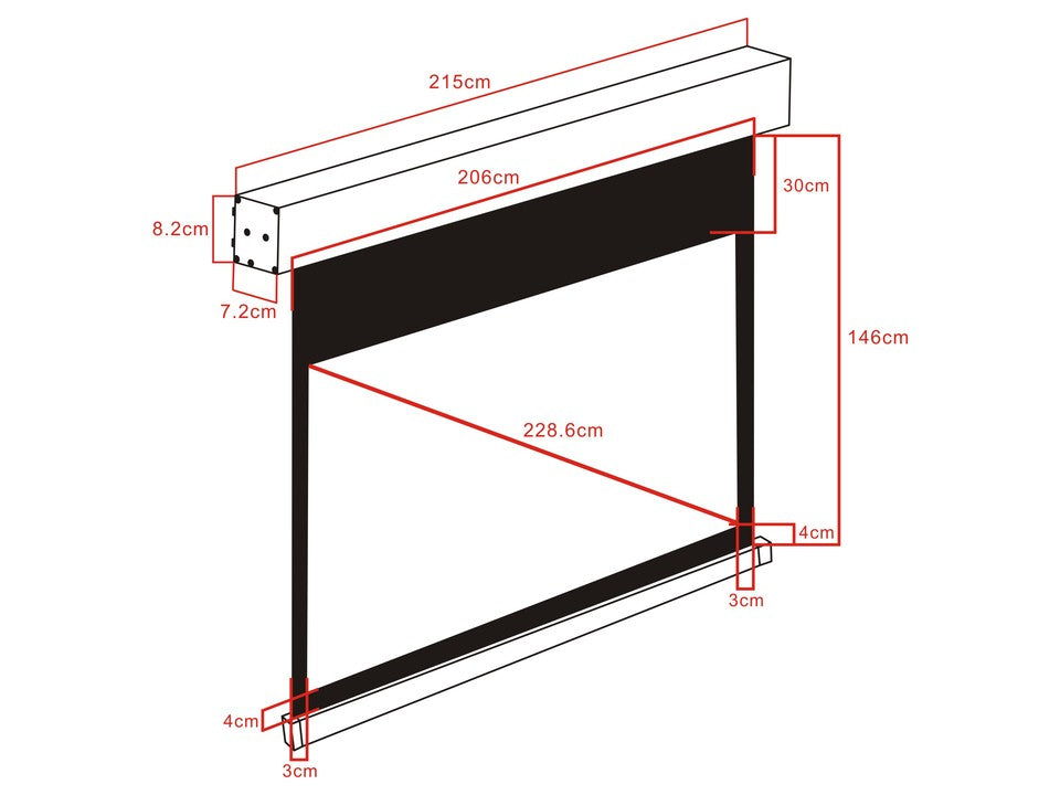 Multibrackets M 16:9 Motorized Projection Screen 200x112, Black 90"