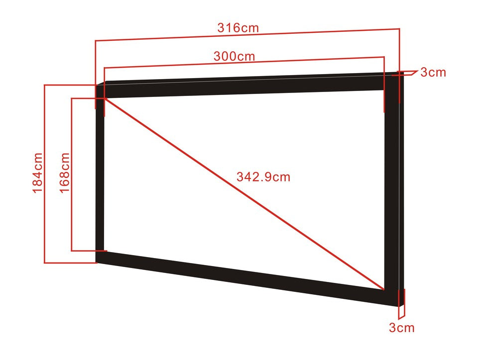 Multibrackets M 16:9 Framed Projection Screen 300x168, 135"