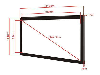 Multibrackets M 16:9 Framed Projection Screen 300x168, 135"