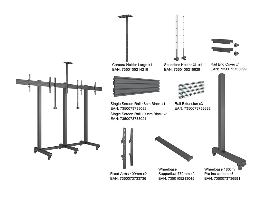 Multibrackets M Pro Series - Collaboration Floorstand Side by Side 90"