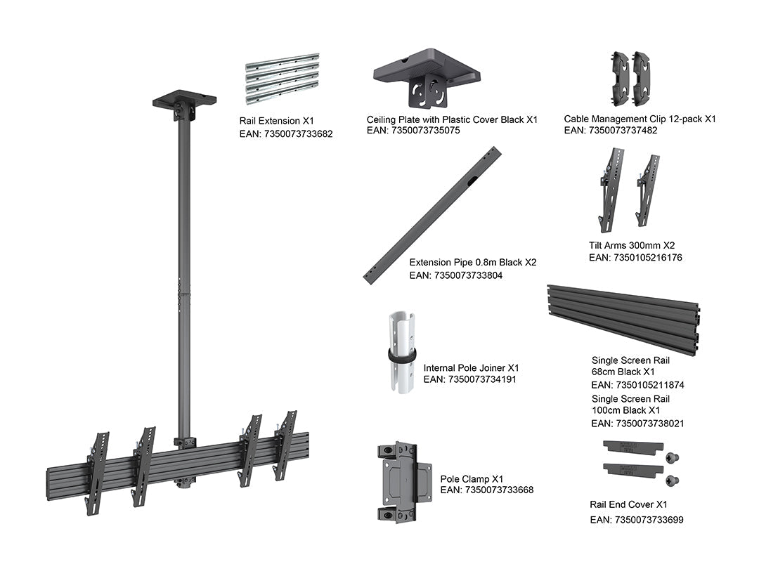 Multibrackets M Ceiling Mount Pro MBC2X1U, VESA 300