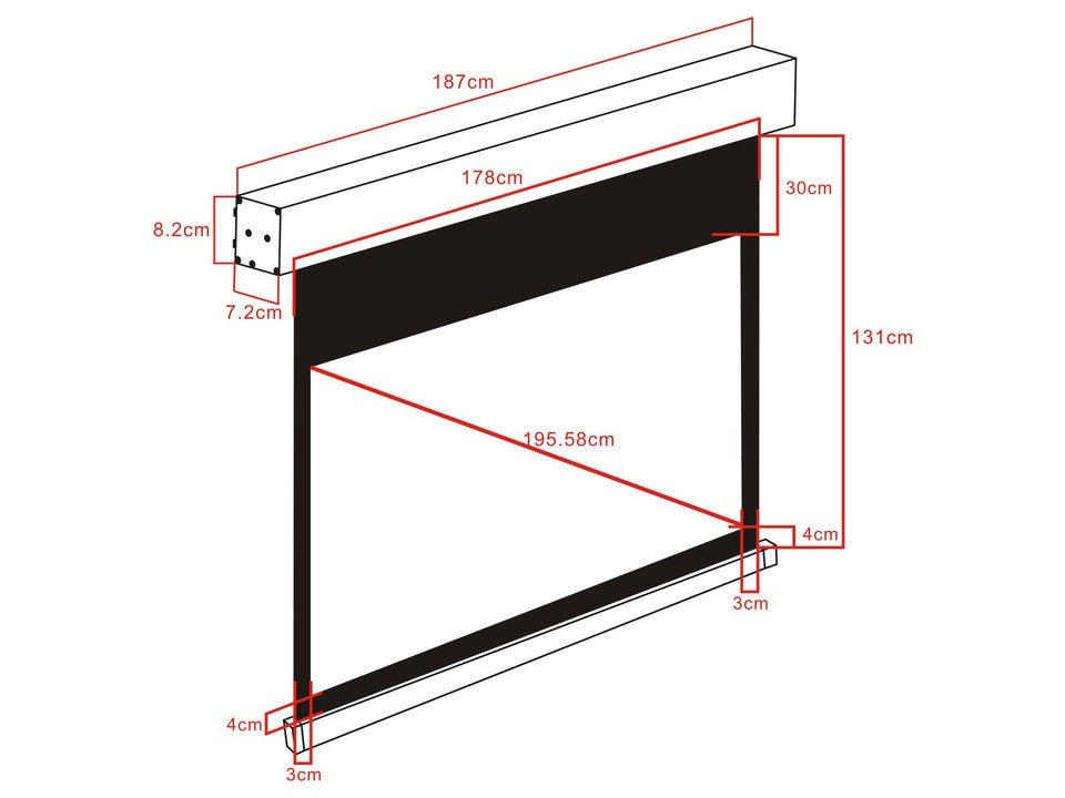 Multibrackets M 16:9 Motorized Projection Screen 172x97, Black 77"